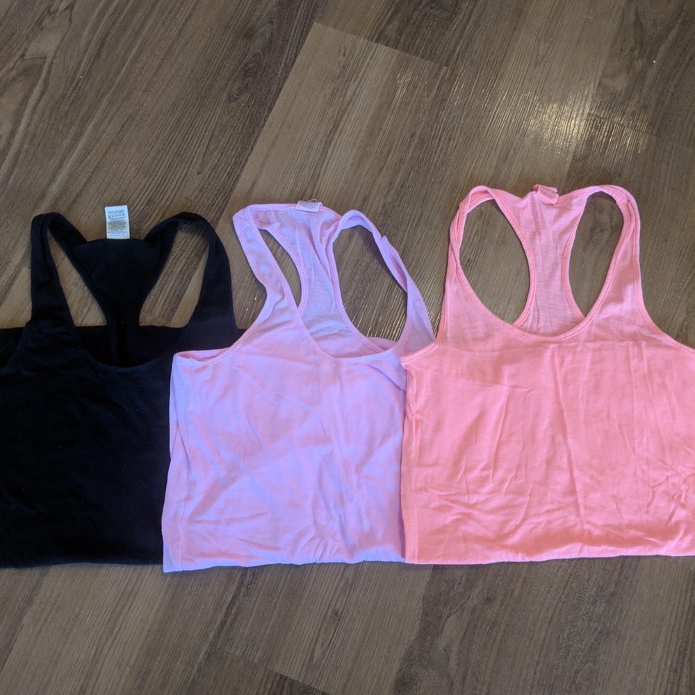 PINK tank tops racerback - set of 3
